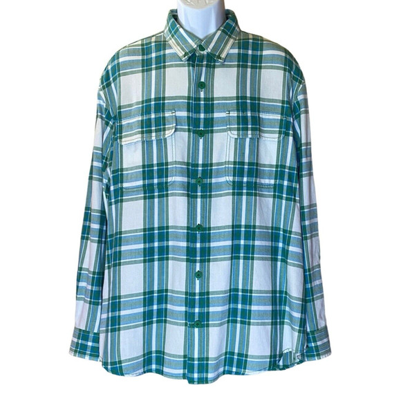 Duluth Trading Co Mens XL Plaid Button Down Long Sleeve Cotton Blend Shirt - Picture 1 of 9